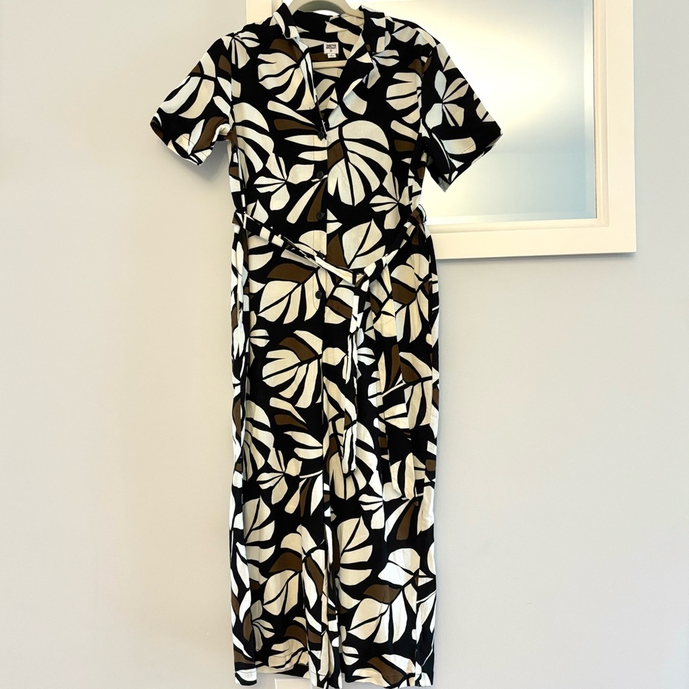 Tabitha Brown x Target Jumpsuit Coverall Leaf Print Short Sleeve M Medium